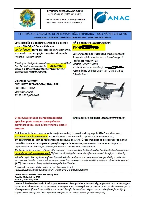 regulamentação dos drones - documento sarpas