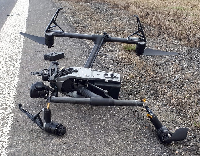acidente com drone