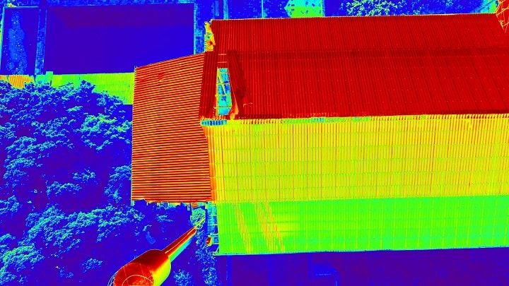 inspeção com drones de telhado termal