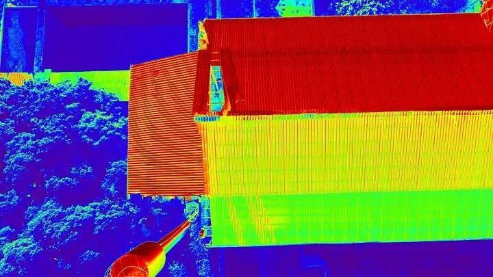 inspeção com drones de telhado termal
