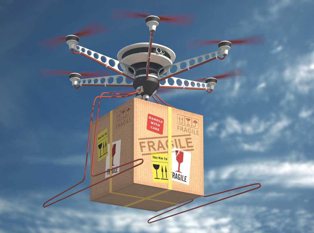 trabalhos com drone - delivery