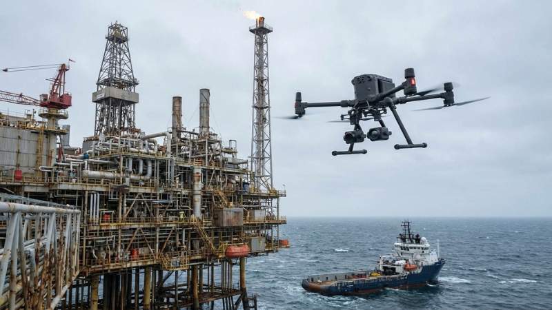 inspecao plataforma offshore drone
