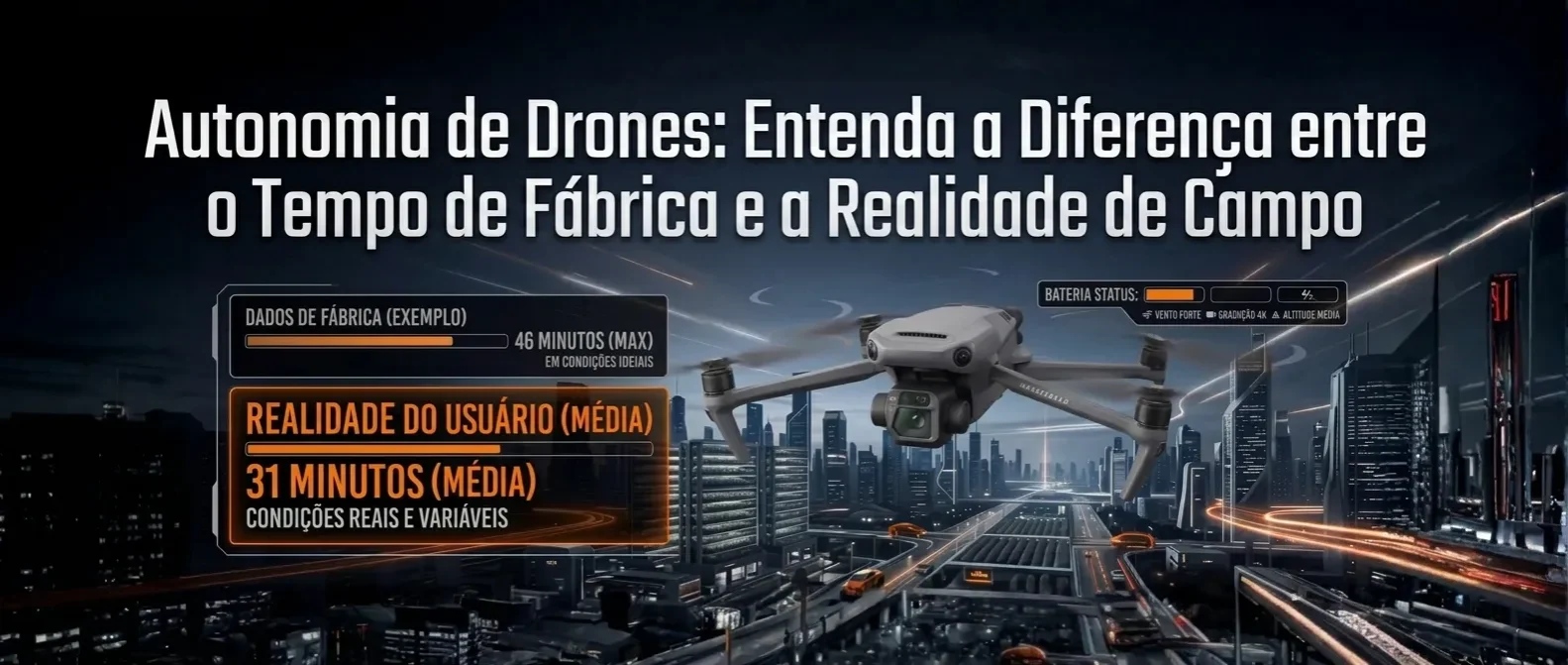 Autonomia de Drones: Entenda a Diferença entre o Tempo de Fábrica e a Realidade de Campo