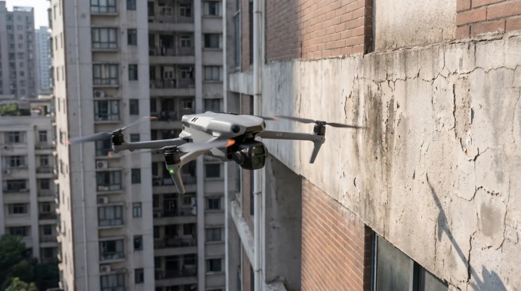 inspeçao de fachada com drones